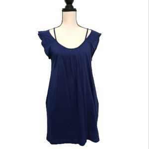SAKS FIFTH AVENUE Navy Sun Dress with pockets sz Small